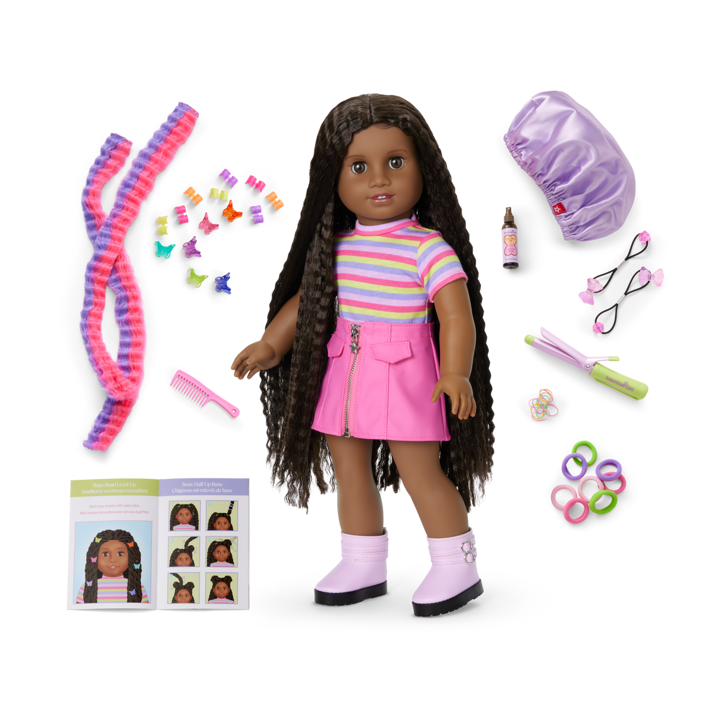 Long Hair Looks™ by Truly Me™ 18-inch Doll #135 & hair accessories K8