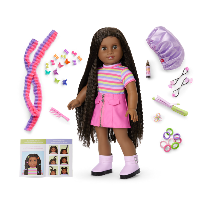 Long Hair Looks™ by Truly Me™ 18-inch Doll #135 & hair accessories K8