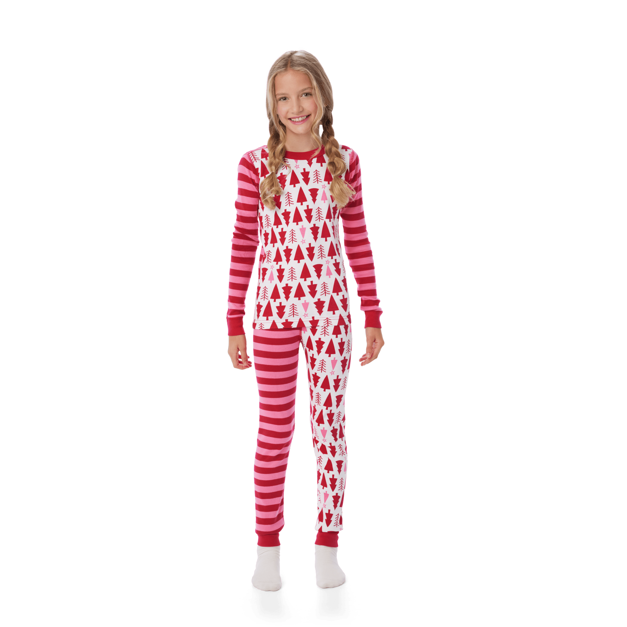 American Girl® x Hanna Andersson Holiday Treetops Pajamas for Little Girls & Girls V4