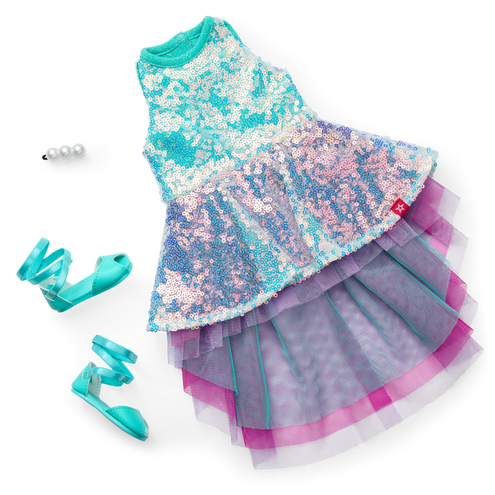 Glam Shimmering Ocean Outfit for 18-inch Dolls C1