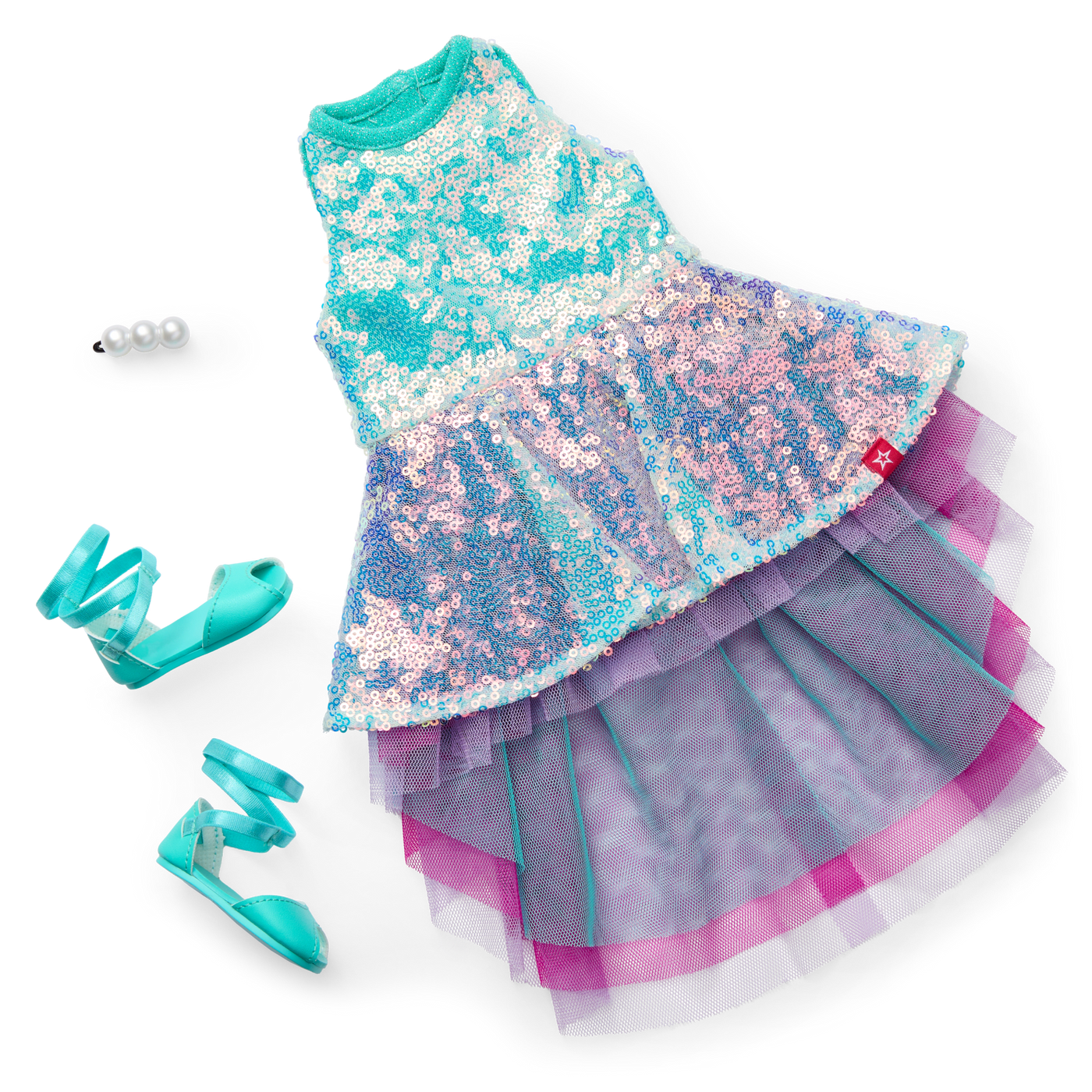 Glam Shimmering Ocean Outfit for 18-inch Dolls D0