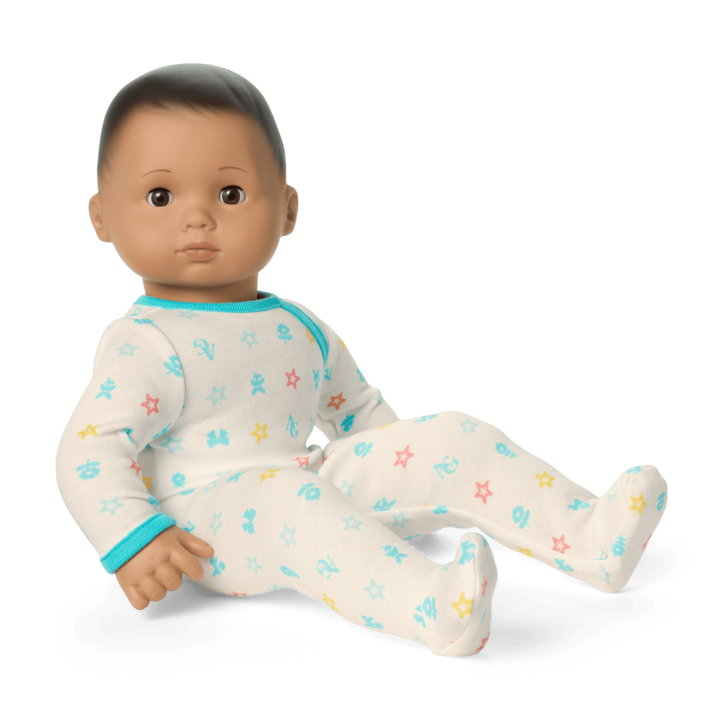 Bitty Baby® Doll #5 with dark-brown hair in Pastel Blue C2