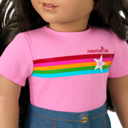 Truly Me™ 18-inch Doll #108 with curly black-brown hair O8