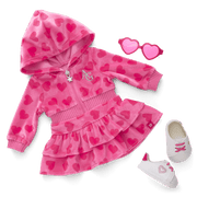 Pink Hearts Hoodie Dress for 18-inch Dolls P3