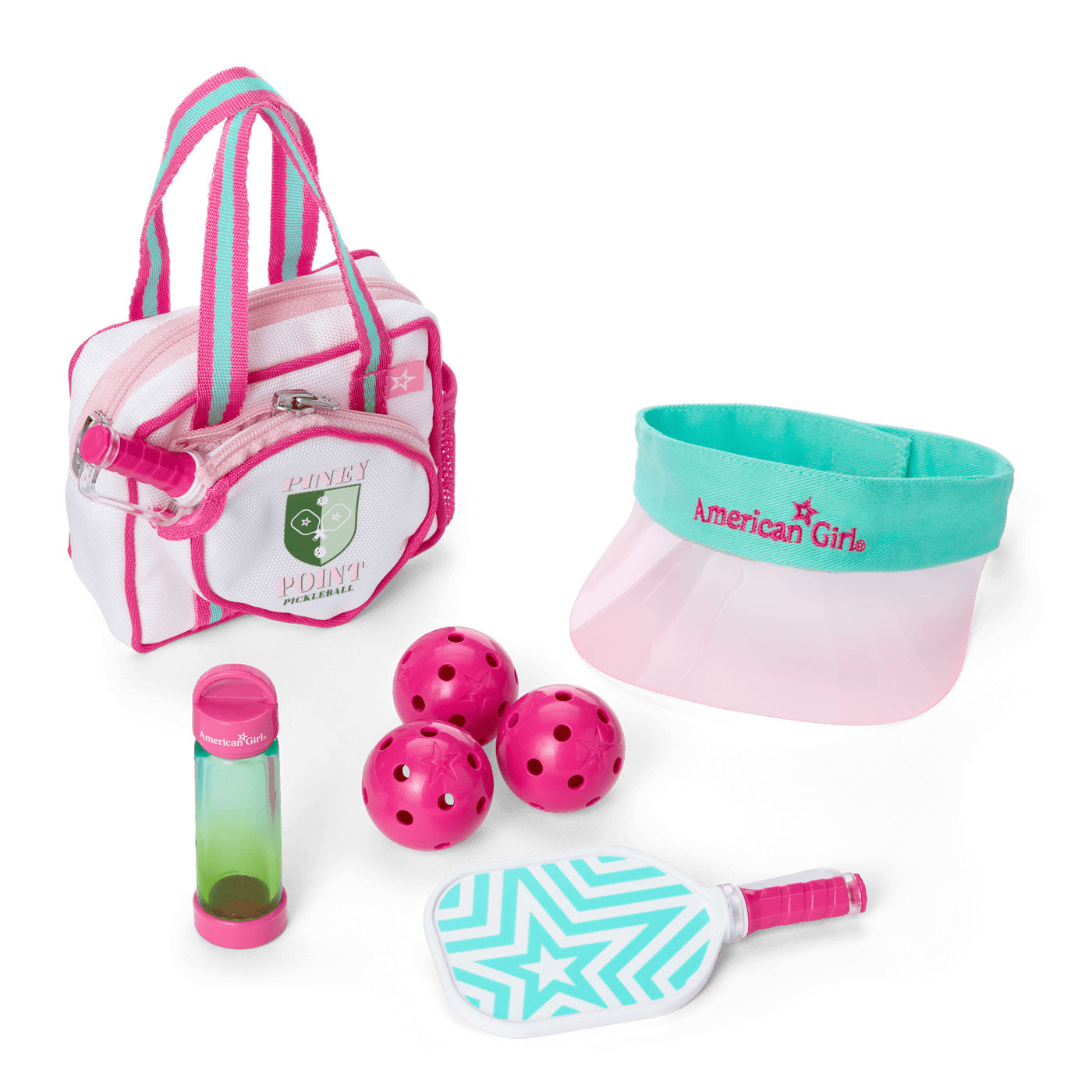 Raquel's™ Pickleball Bag & Paddle Set for 18-inch Dolls (Girl of the Year™ 2026) B8
