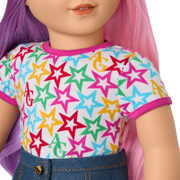 Truly Me™ 18-inch Doll #116 with wavy purple-and-pink hair W3