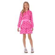Pink Hearts Hoodie Dress for Girls G5