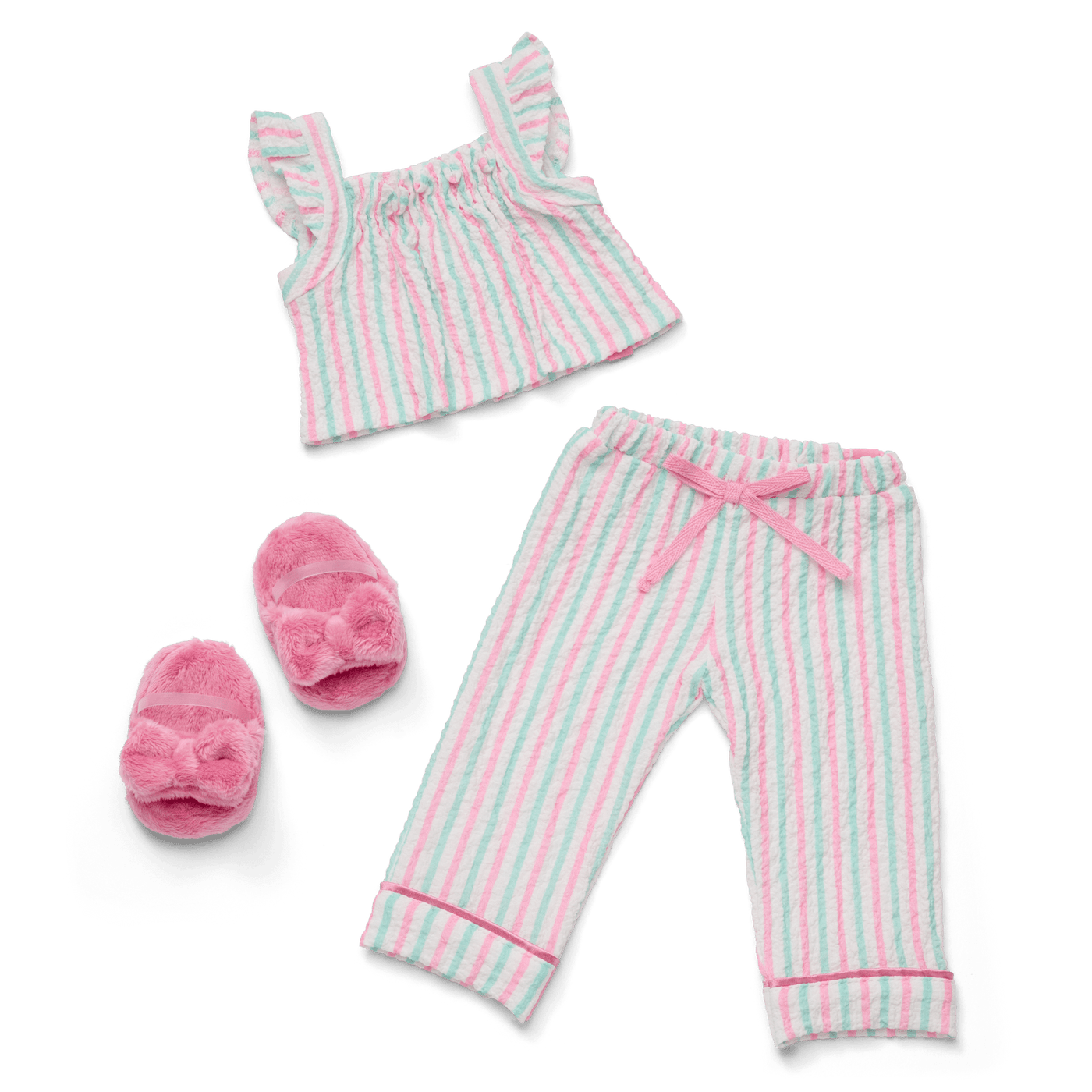 Raquel's™ Coastal Stripes Pajamas for 18-inch Dolls (Girl of the Year™ 2026) O9