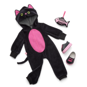 Claws & Cuddles Cat Costume & Trick-or-Treat Set Bundle for 18-inch Dolls R0