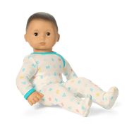 Bitty Baby® Doll #4 with black hair in Pastel Blue J2