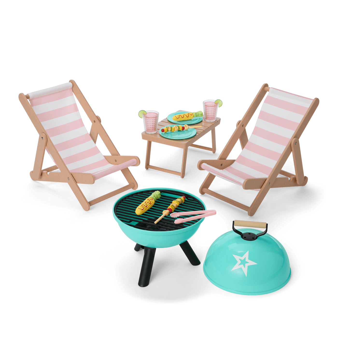 Raquel's™ Beach Chairs & Barbecue Set for 18-inch Dolls (Girl of the Year™ 2026) W6