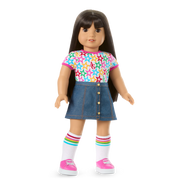 Truly Me™ 18-inch Doll #130 with straight black-brown hair F4