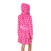 Pink Hearts Hoodie Dress for Girls O5