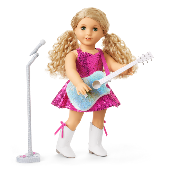 American Girl® x Megan Moroney Stage Outfit, Guitar & Mic Stand for 18-inch Dolls D5