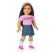 Truly Me™ 18-inch Doll #107 with straight brown hair F0