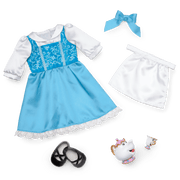 American Girl® Disney Princess Belle Blue Dress, Mrs. Potts, Chip & Accessories for 18-inch Dolls B9