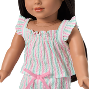 Raquel's™ Coastal Stripes Pajamas for 18-inch Dolls (Girl of the Year™ 2026) O9
