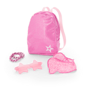 Pink Spotted Cow Backpack & Accessory Set for 18-inch Dolls Z1