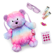 Colorful Teddy Bear Backpack & Accessory Set for 18-inch Dolls K1