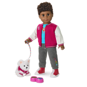 Truly Me™ 18-inch Doll #113 with curly dark-brown hair E4