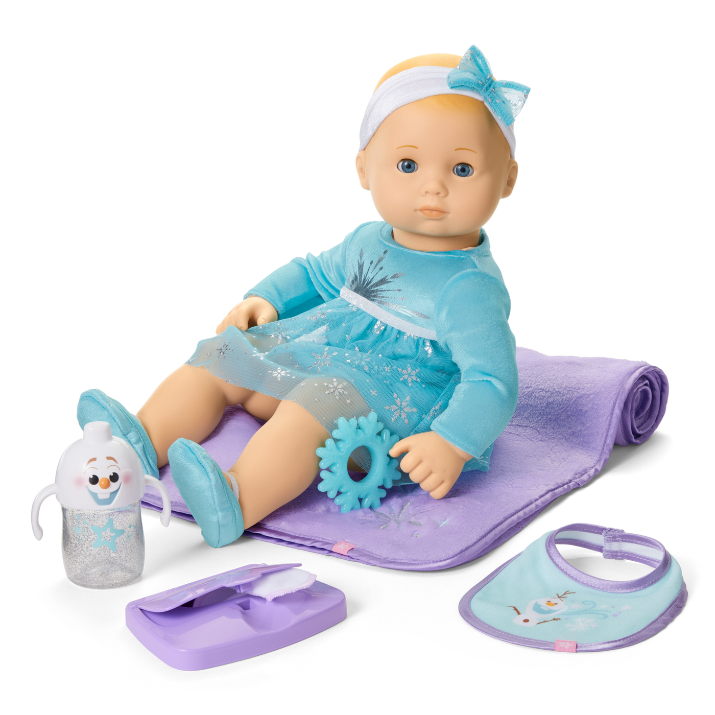 Disney Frozen Elsa Cuddle & Care Set with Bitty Baby® Doll by American Girl® N0