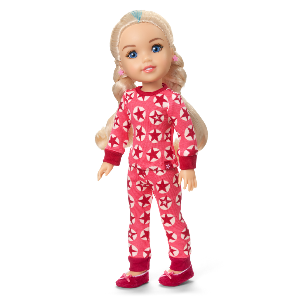 American Girl® x Hanna Andersson Berry Bright Stars Pajamas for 14.5-inch Dolls F3