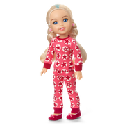 American Girl® x Hanna Andersson Berry Bright Stars Pajamas for 14.5-inch Dolls F3
