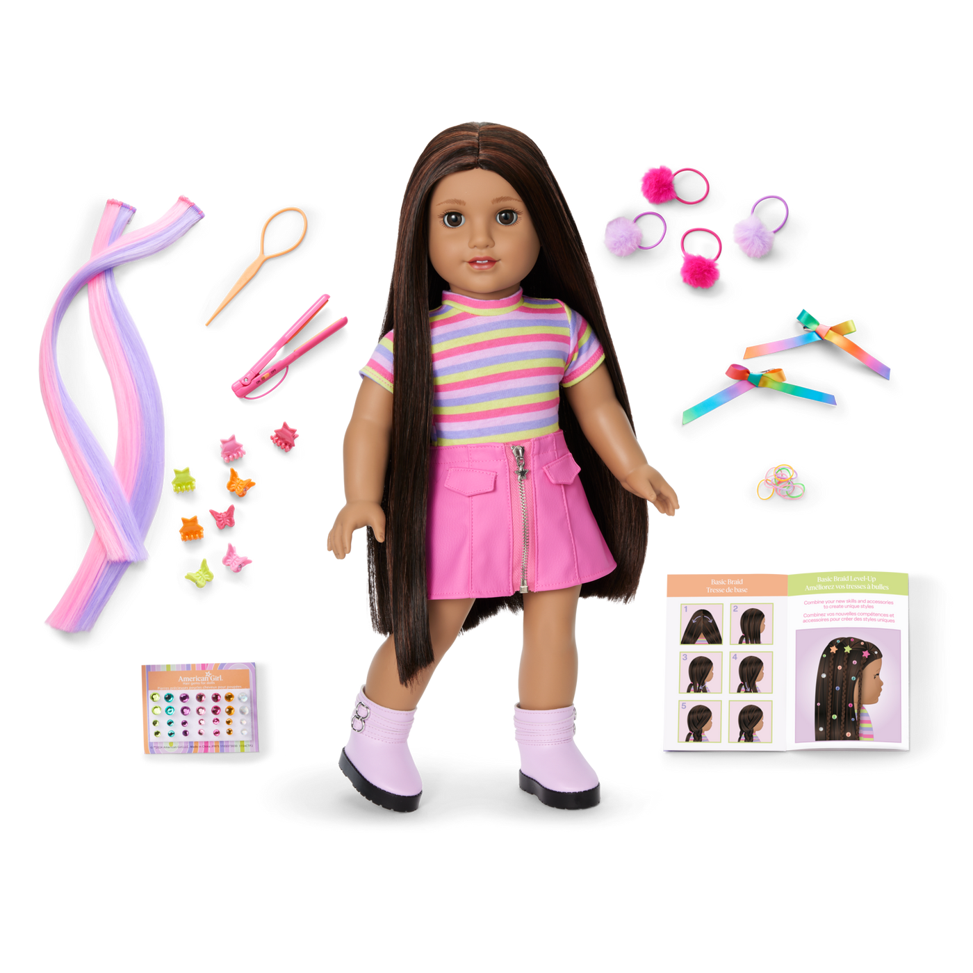 Long Hair Looks™ by Truly Me™ 18-inch Doll #134 & hair accessories N0