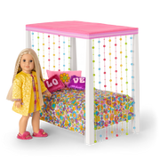 Julie’s™ Groovy Bed & Bedding for 18-inch Dolls (Historical Characters) H3