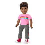 Truly Me™ 18-inch Doll #113 with curly dark-brown hair E4
