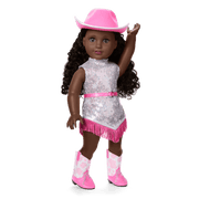 Glam Pink Cowgirl Outfit for 18-inch Dolls E6
