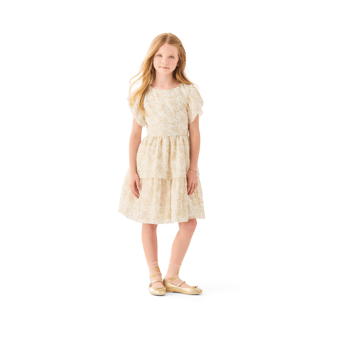 American Girl® x Janie and Jack Sparkly Cream Celebration Dress for Little Girls & Girls R4