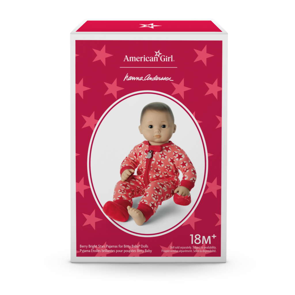 American Girl® x Hanna Andersson Berry Bright Stars Pajamas for Bitty Baby® Dolls C7