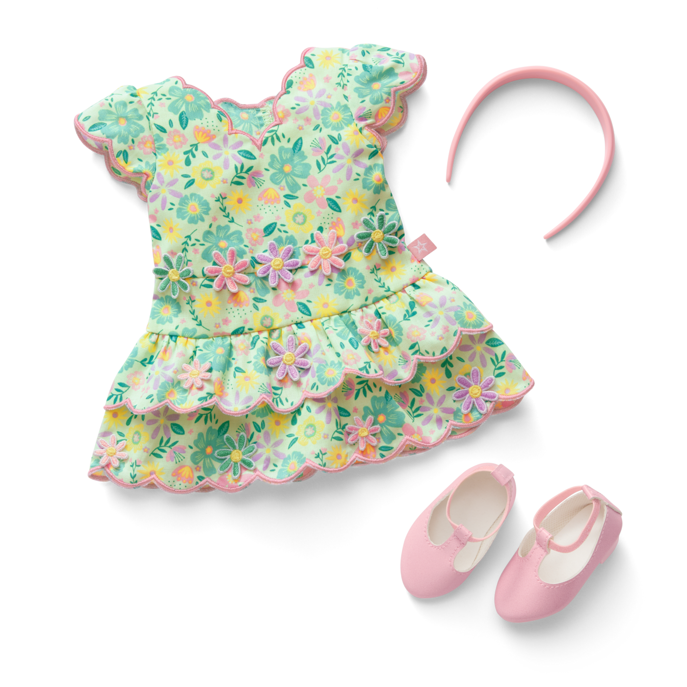 Pastel Petals Dress for 18-inch Dolls Z6