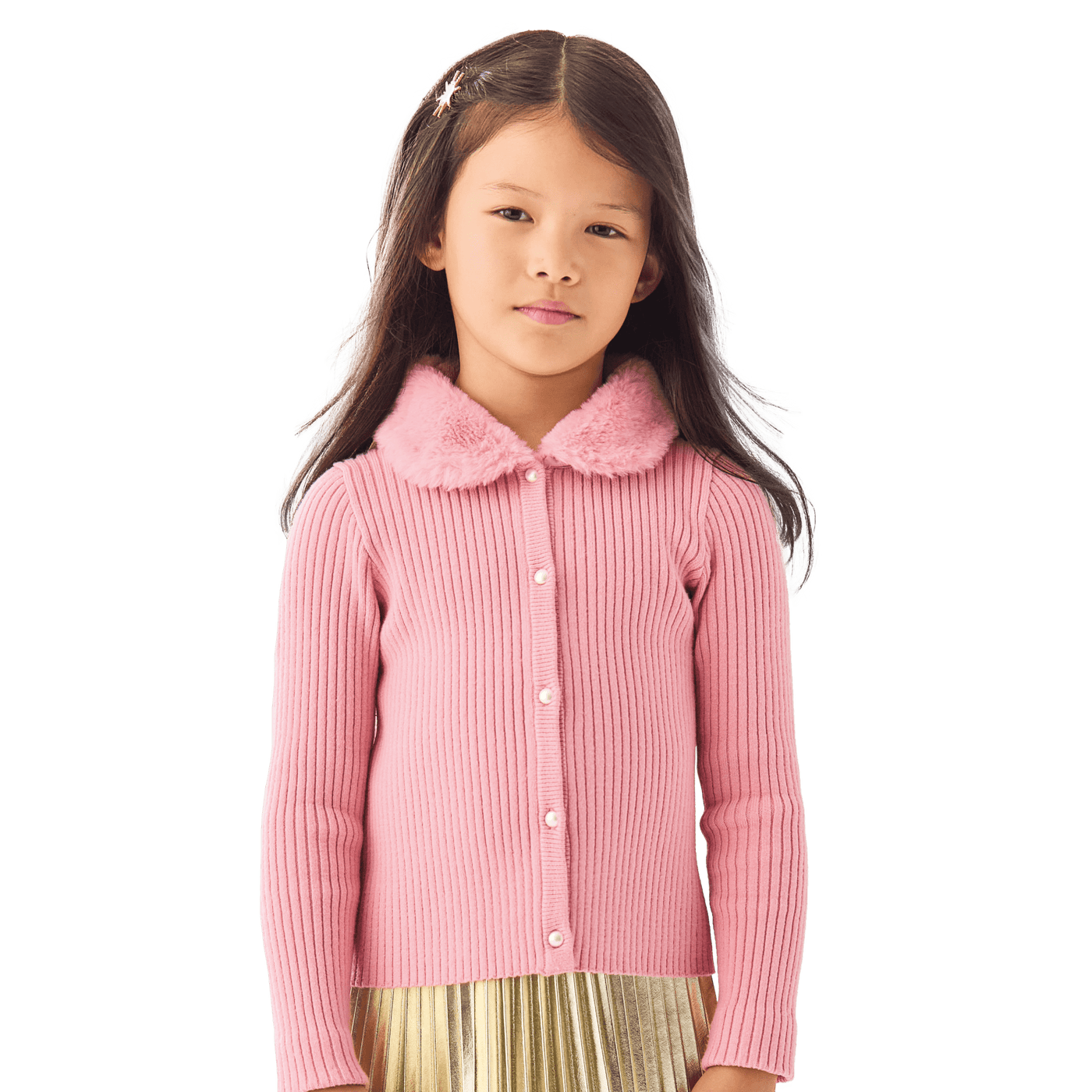 American Girl® x Janie and Jack Rosy Ribbed Cardigan for Girls Z7