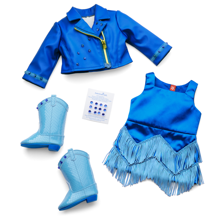September Sapphire Sparkle Outfit for 18-inch Dolls G1