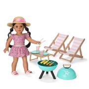Raquel's™ Beach Chairs & Barbecue Set for 18-inch Dolls (Girl of the Year™ 2026) W6