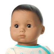 Bitty Baby® Doll #5 with dark-brown hair in Pastel Blue C2