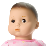 Bitty Baby® Doll #2 with brown hair in Pastel Pink Q3