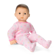 Bitty Baby® Doll #2 with brown hair in Pastel Pink Q3