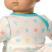 Bitty Baby® Doll #5 with dark-brown hair in Pastel Blue C2