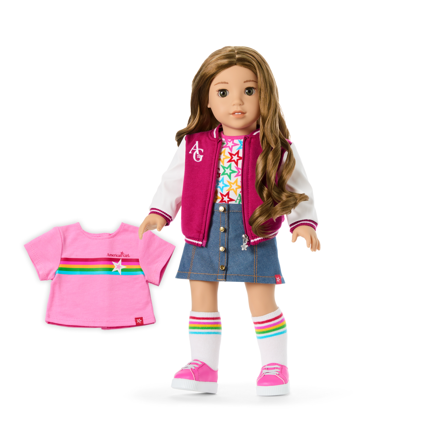 Truly Me™ 18-inch Doll #118 with curly caramel hair K5