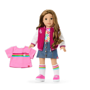Truly Me™ 18-inch Doll #118 with curly caramel hair K5