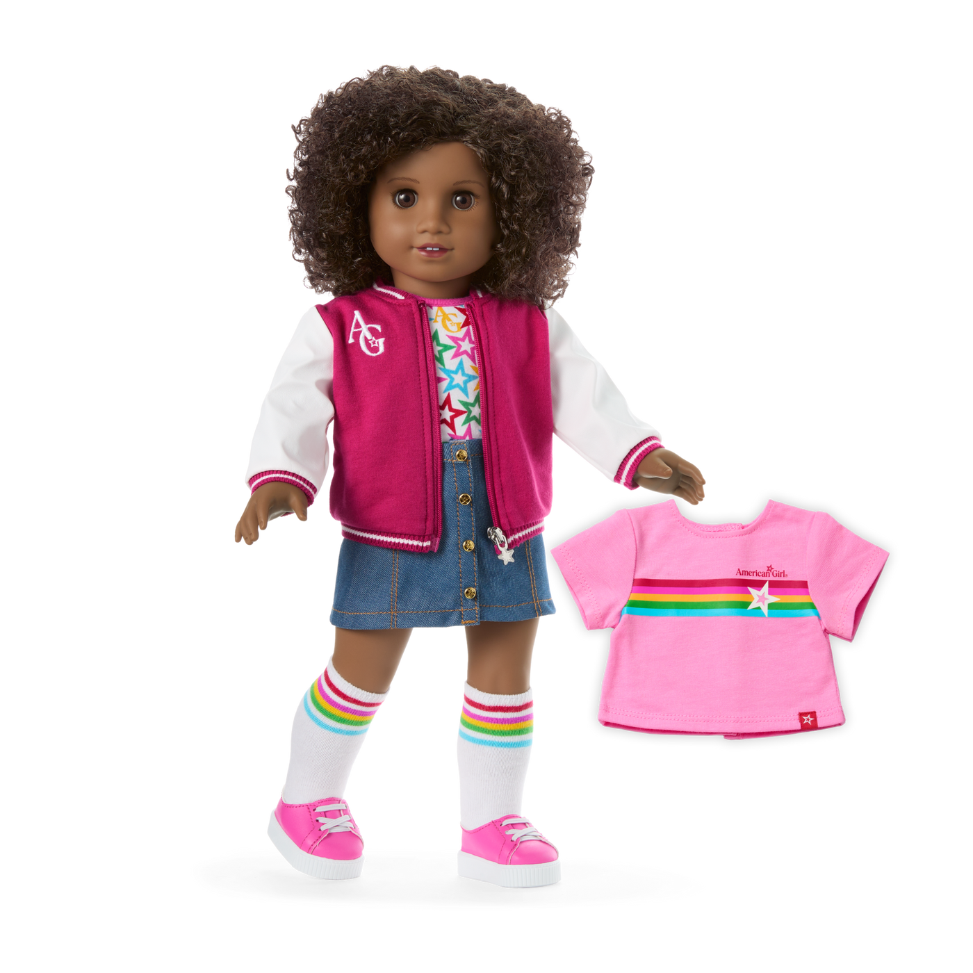 Truly Me™ 18-inch Doll #112 with curly dark-brown hair V6