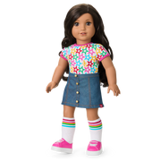 Truly Me™ 18-inch Doll #108 with curly black-brown hair O8
