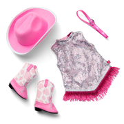 Glam Pink Cowgirl Outfit for 18-inch Dolls E6