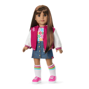 Truly Me™ 18-inch Doll #122 with straight dark-brown hair T9