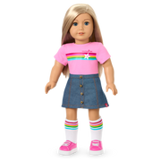 Truly Me™ 18-inch Doll #100 with straight layered blonde hair B3