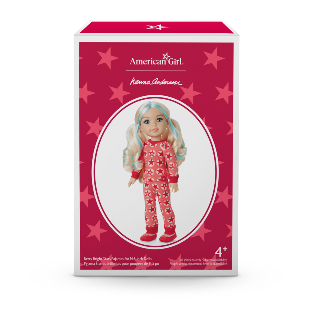 American Girl® x Hanna Andersson Berry Bright Stars Pajamas for 14.5-inch Dolls F3