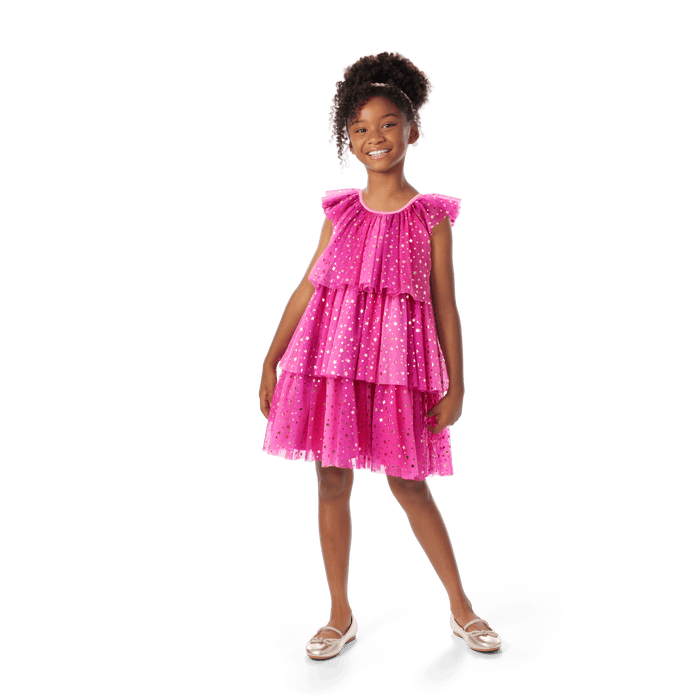 Pink Party-Ready Dress for Girls B1